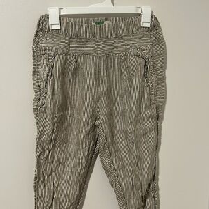 Anthropologie Pull On Elastic Waistband 100% Linen Pants Size XS